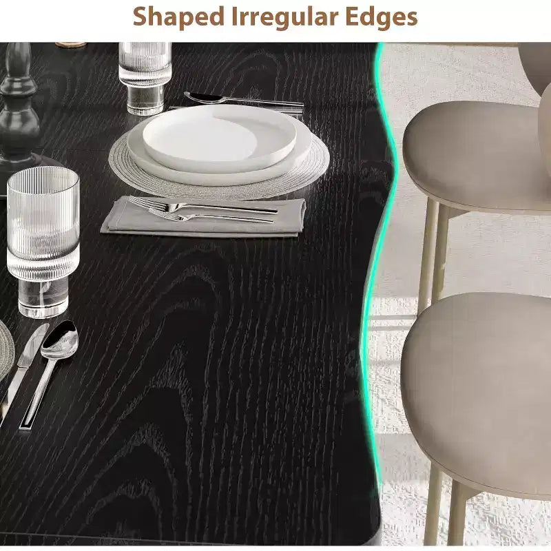 200.0 cm Modern Rustic Wave-Edge Dining Table for 6–8 People