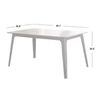 Lifestorey Rory Tavolo da Pranzo Rettangolare Moderno di Metà Secolo Noce/Nero: MDF, Struttura in Legno di Gomma, 4 Posti