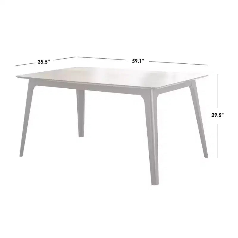 Lifestorey Rory Tavolo da Pranzo Rettangolare Moderno di Metà Secolo Noce/Nero: MDF, Struttura in Legno di Gomma, 4 Posti
