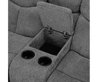 Divano Kalen in ciniglia grigia da 82" - Acme Furniture: Recliner imbottito, include 2 cuscini decorativi