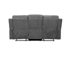 Divano Kalen in ciniglia grigia da 82" - Acme Furniture: Recliner imbottito, include 2 cuscini decorativi