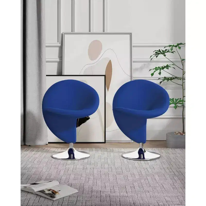 Set di 2 Poltrone Girevoli "Curl" in Misto Lana - Manhattan Comfort