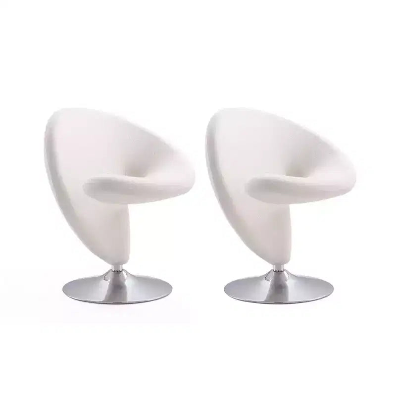 Set di 2 Poltrone Girevoli "Curl" in Misto Lana - Manhattan Comfort