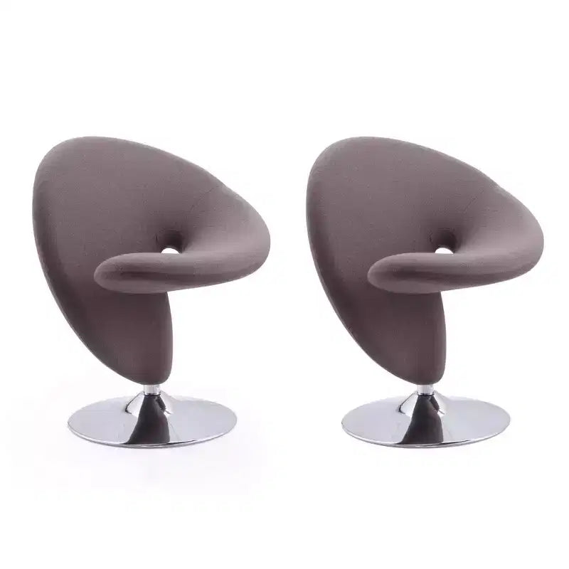 Set di 2 Poltrone Girevoli "Curl" in Misto Lana - Manhattan Comfort
