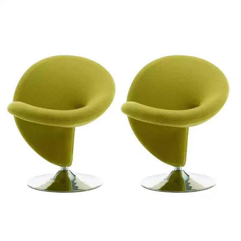 Set di 2 Poltrone Girevoli "Curl" in Misto Lana - Manhattan Comfort