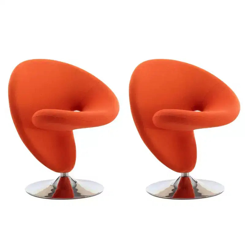 Set di 2 Poltrone Girevoli "Curl" in Misto Lana - Manhattan Comfort