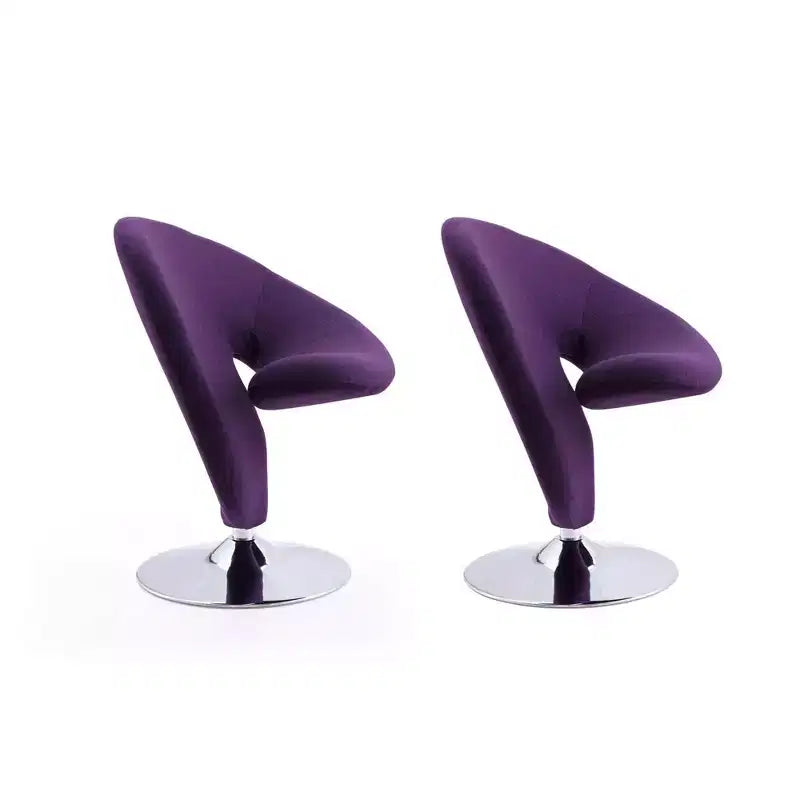 Set di 2 Poltrone Girevoli "Curl" in Misto Lana - Manhattan Comfort