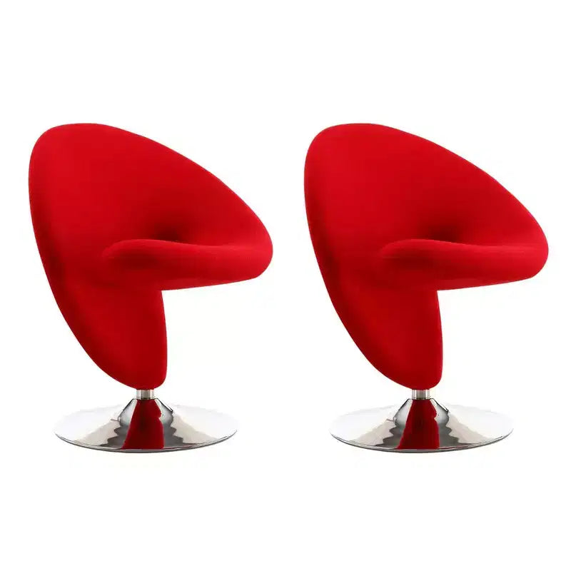Set di 2 Poltrone Girevoli "Curl" in Misto Lana - Manhattan Comfort