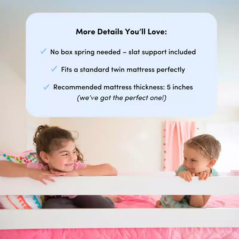 Max & Lily Letto a Castello Singolo su Una Piazza e Mezza con Letto Estraibile, Letti a Castello in Legno Massello Stile Scandinavo per Bambini