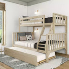 Max & Lily Letto a Castello Singolo su Una Piazza e Mezza con Letto Estraibile, Letti a Castello in Legno Massello Stile Scandinavo per Bambini