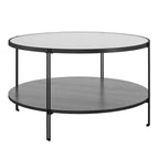 Vance Round Coffee Table, Black Oak