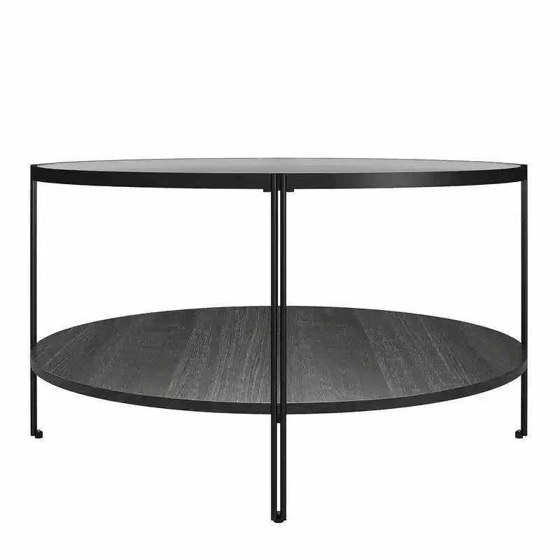 Round Coffee Table – Black Oak