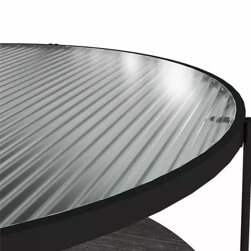 Round Coffee Table – Black Oak