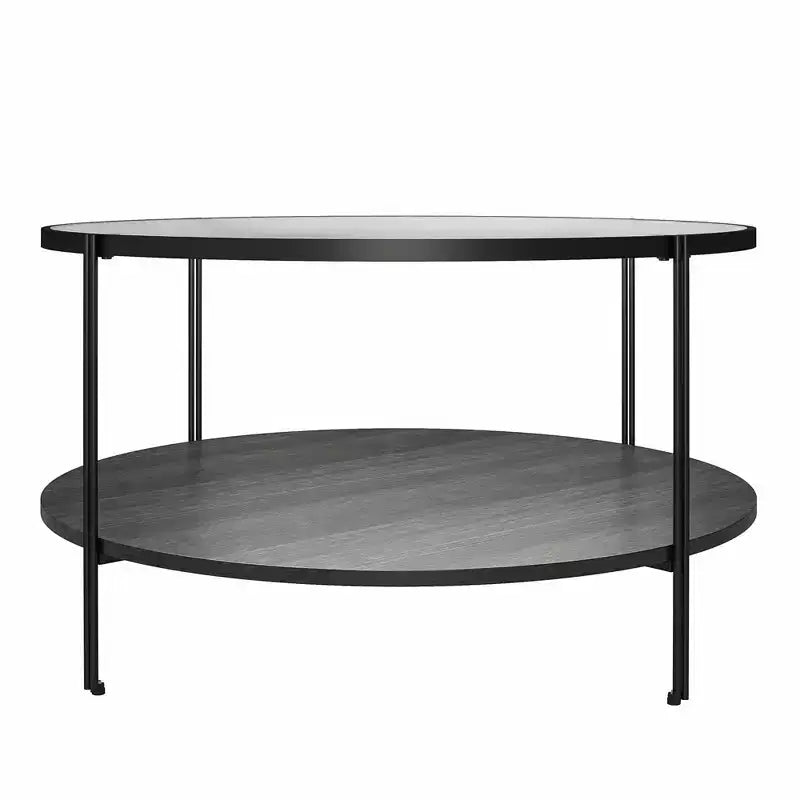 Round Coffee Table – Black Oak