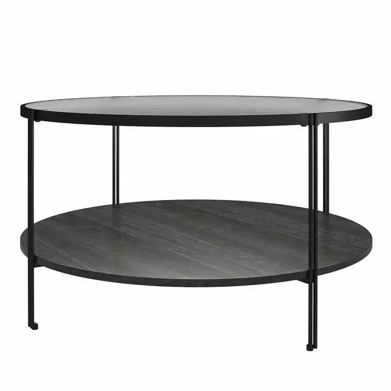 Round Coffee Table – Black Oak