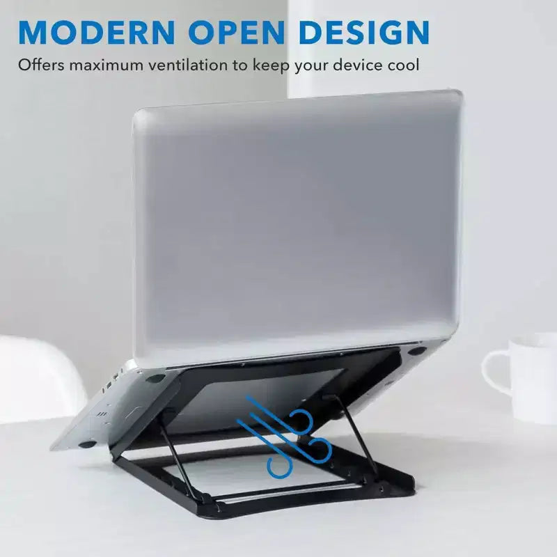 Adjustable Height Laptop Stand for Desk – Solid Steel Riser with 5 Height Settings