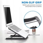 Adjustable Height Laptop Stand for Desk – Solid Steel Riser with 5 Height Settings