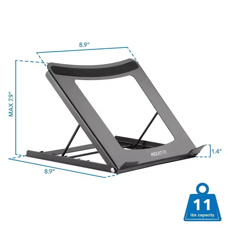 Adjustable Height Laptop Stand for Desk – Solid Steel Riser with 5 Height Settings