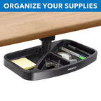Under-Desk Swivel Storage Tray – Ergonomic Undermount Shelf for Office Supplies