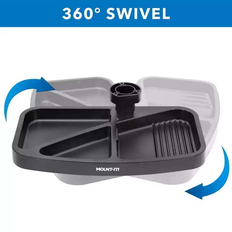 Under-Desk Swivel Storage Tray – Ergonomic Undermount Shelf for Office Supplies