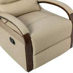 Clemens Genuine Leather Swivel Rocking Manual Recliner with Decorative Curved Arm