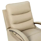 Clemens Genuine Leather Swivel Rocking Manual Recliner with Decorative Curved Arm