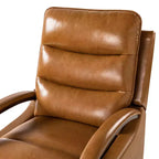 Clemens Genuine Leather Swivel Rocking Manual Recliner with Decorative Curved Arm