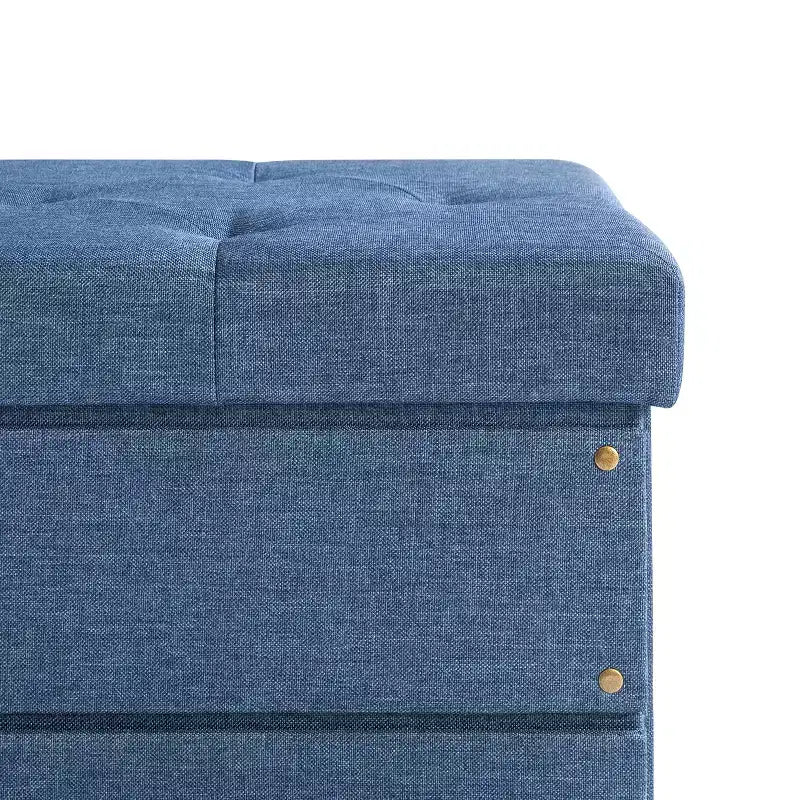 Collapsible Ottoman with Storage Drawer – Cube Footrest and Seat
