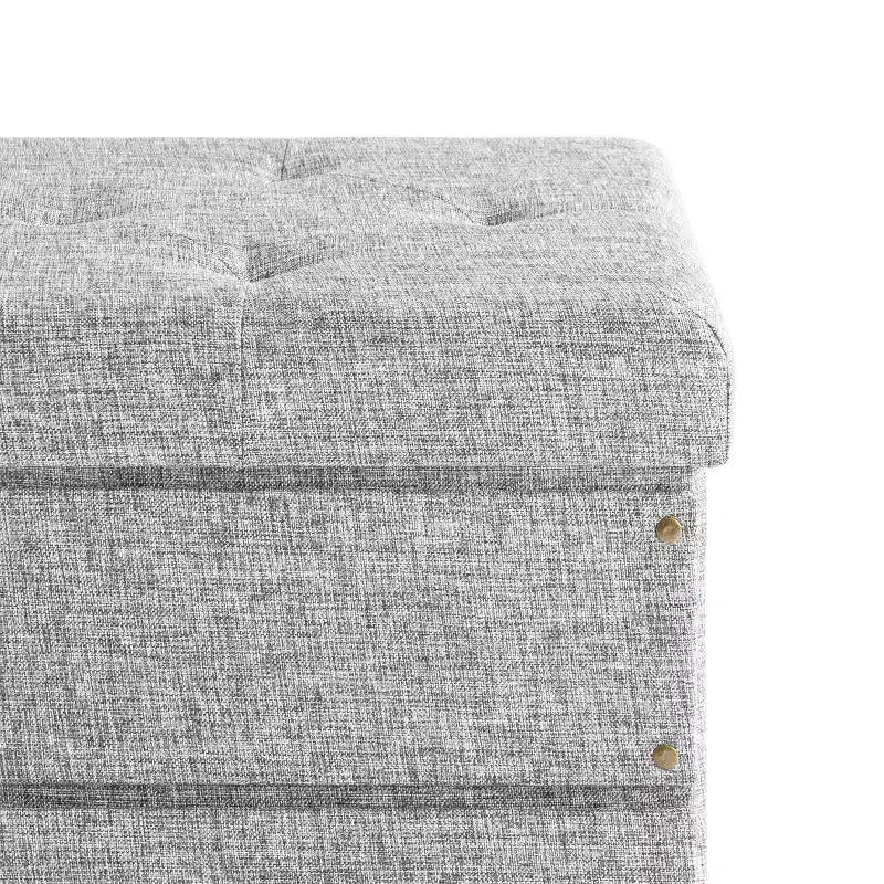 Collapsible Ottoman with Storage Drawer – Cube Footrest and Seat