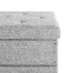 Collapsible Ottoman with Storage Drawer – Cube Footrest and Seat