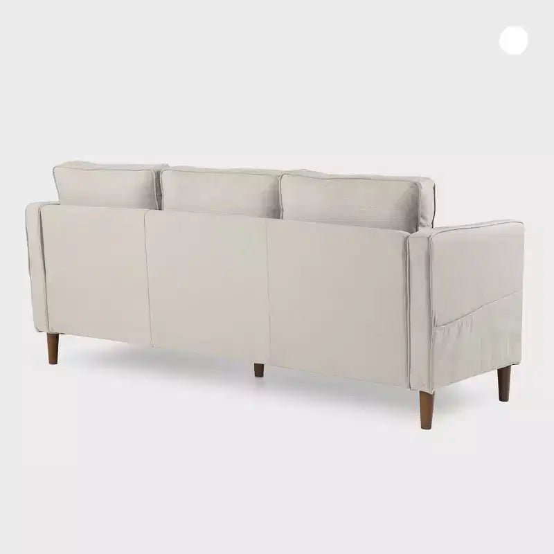 Modern Linen Fabric Sofa with Armrest Pockets