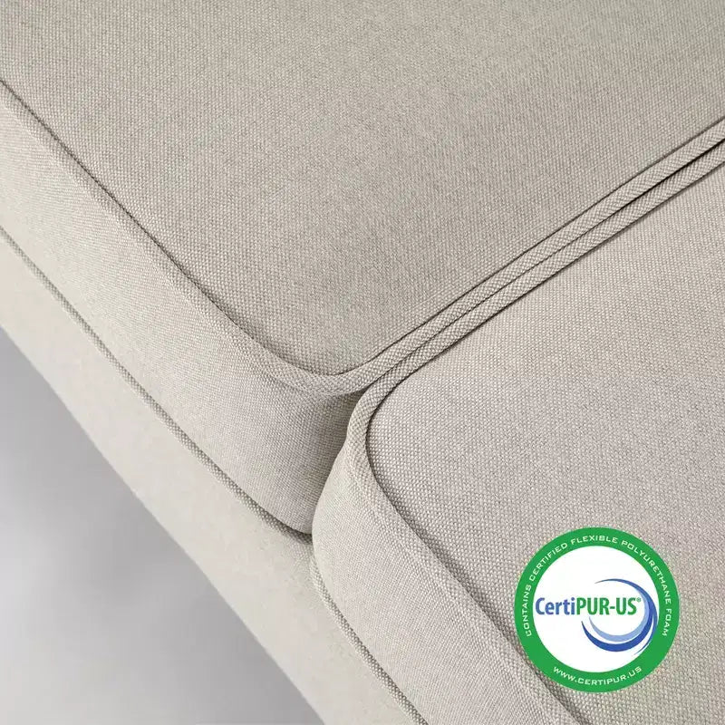 Modern Linen Fabric Sofa with Armrest Pockets
