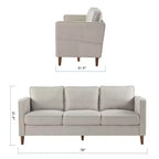 Modern Linen Fabric Sofa with Armrest Pockets