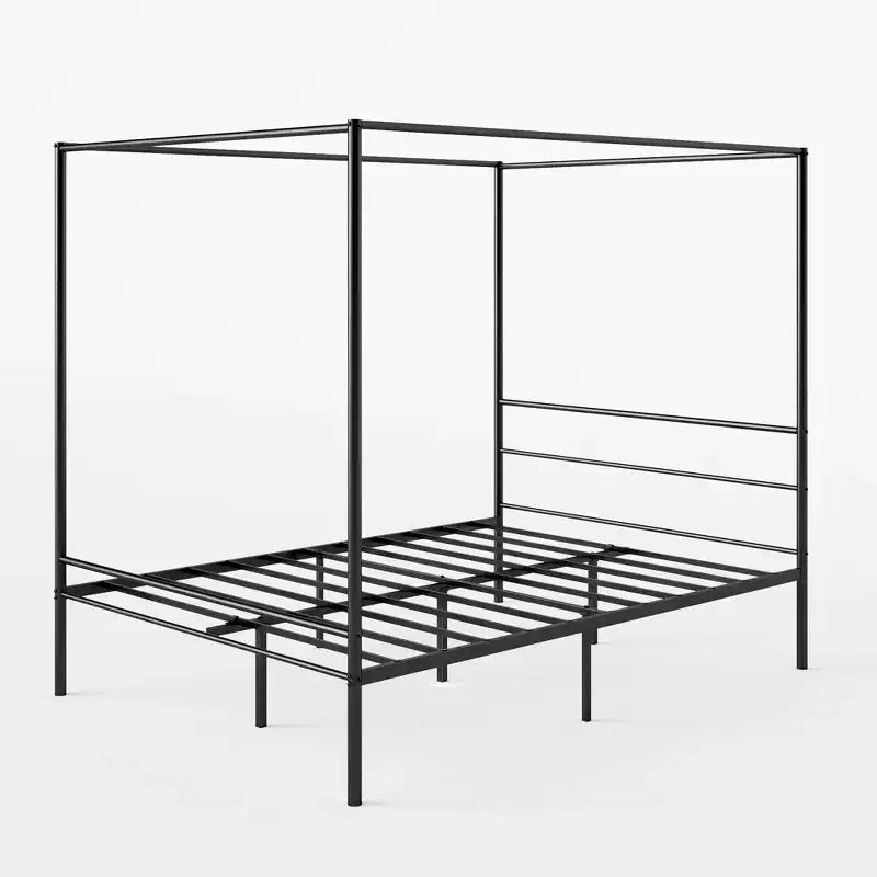 Canopy Metal Platform Bed Frame Black