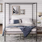 Canopy Metal Platform Bed Frame – Black